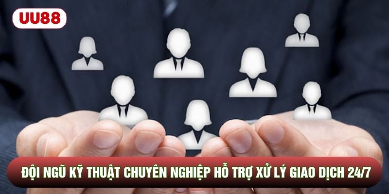 Đội ngũ kỹ thuật chuyên nghiệp hỗ trợ xử lý giao dịch 24/7