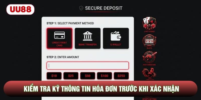 Kiểm tra kỹ thông tin hóa đơn trước khi xác nhận