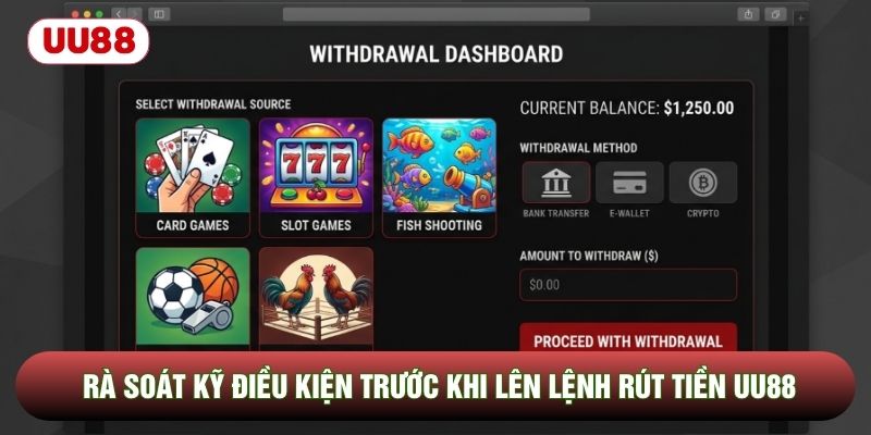 Rà soát kỹ điều kiện trước khi lên lệnh rút tiền UU88